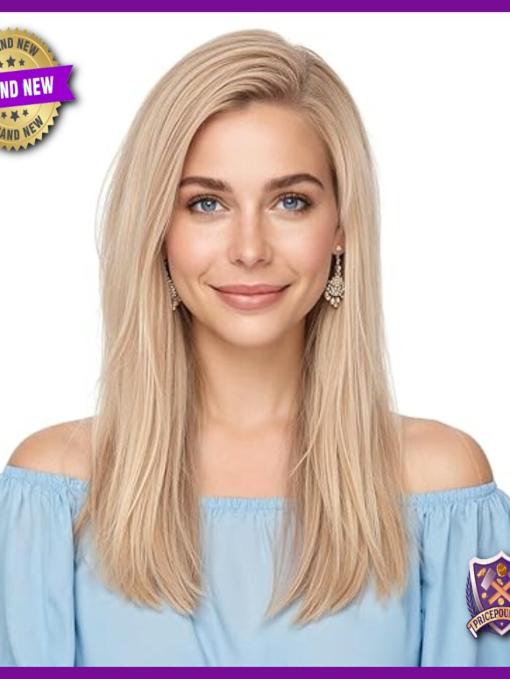 16 Inch Human Hair Wig with Lace Front and Silicone Grips